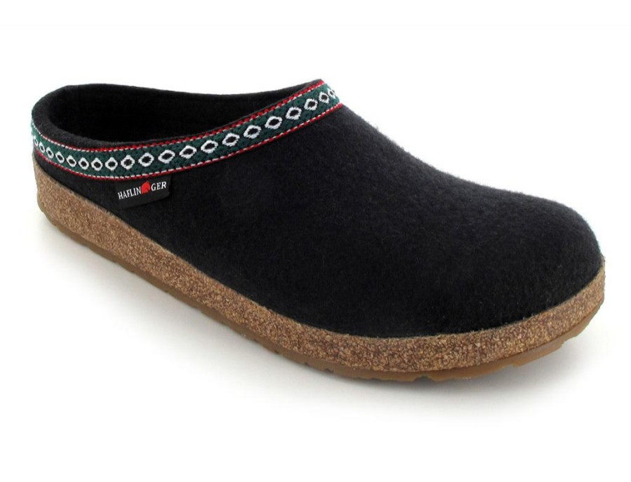 Arch Support Haflinger | Haflinger Clog | Grizzly Franzl, Black