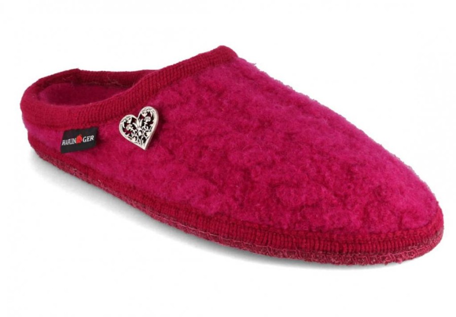 Women Haflinger | Haflinger Slipper | Herzerl, Cardinal Pink