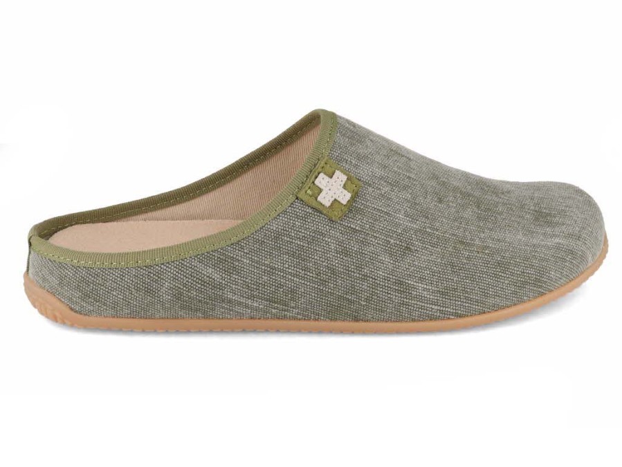 Women Living Kitzbuehel | Living Kitzbuehel Slipper | Swiss Cross, Khaki