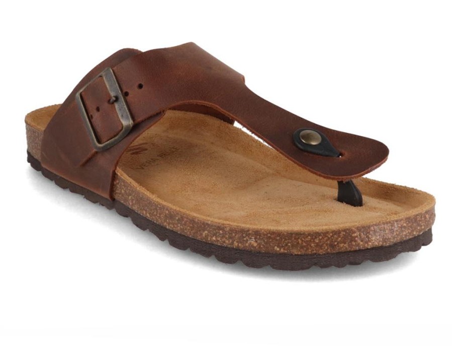 Women Tuffeln® | Tuffeln® Women Men Leather Sandals 'Juist', Cognac