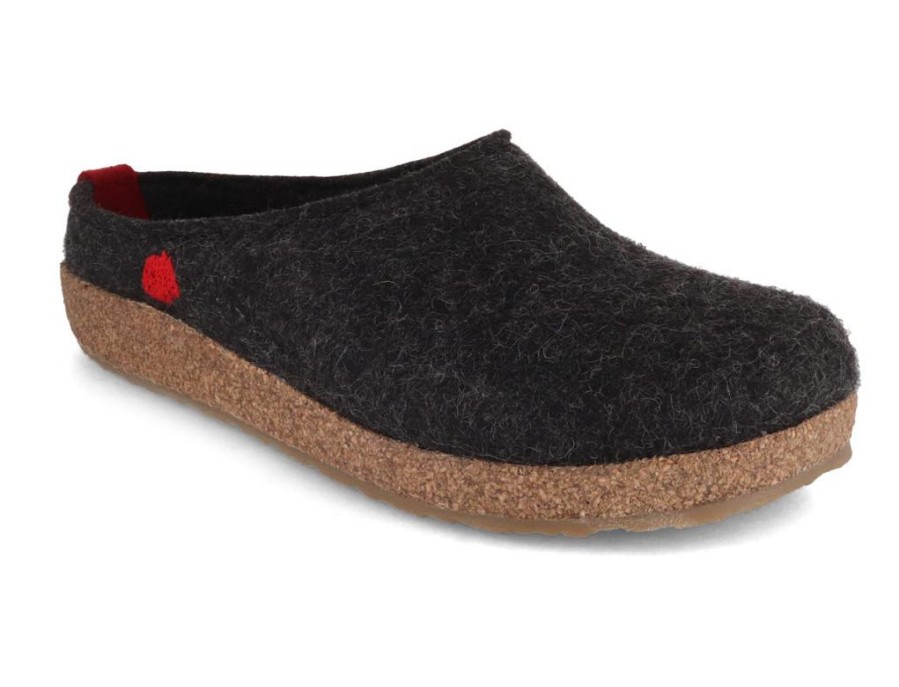 Haflinger Slippers Haflinger | Haflinger Men Women Felt Clogs 'Grizzly Origin', Graphite