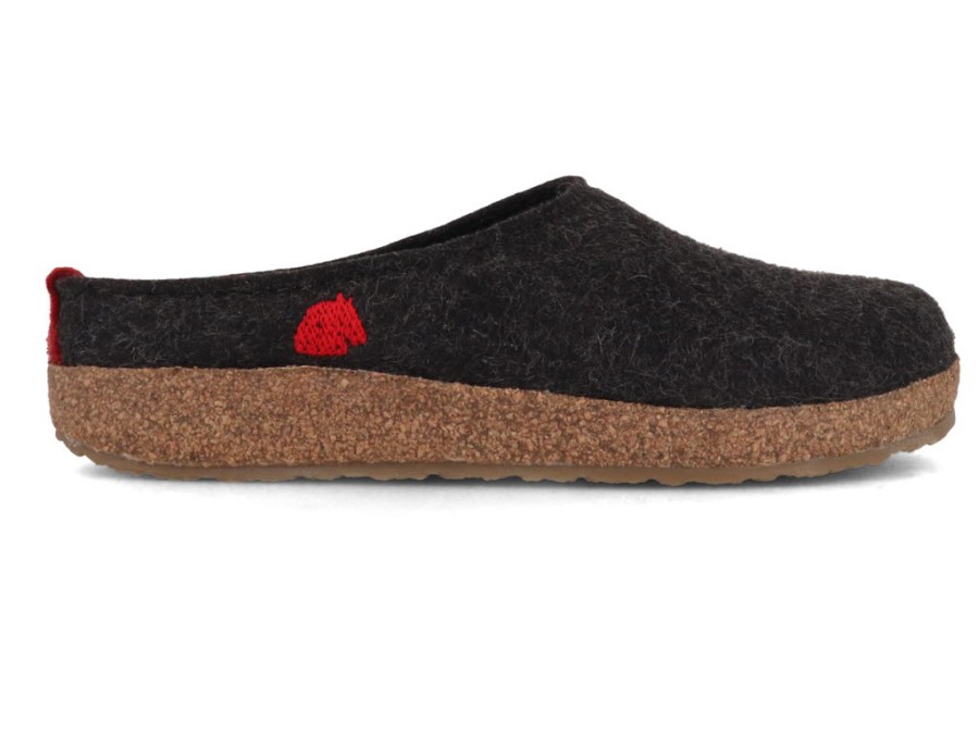 Haflinger Slippers Haflinger | Haflinger Men Women Felt Clogs 'Grizzly Origin', Graphite