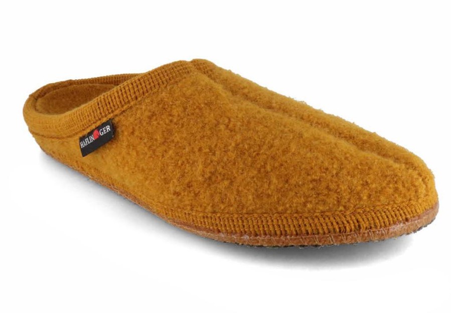 Women Haflinger | Haflinger Men Women Felt Slippers 'Alaska', Mustard