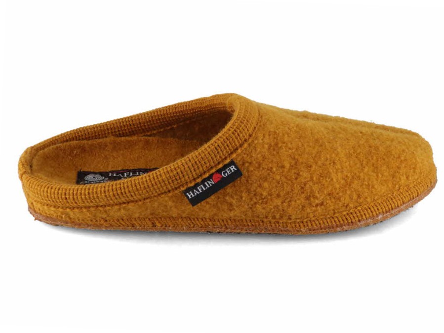 Women Haflinger | Haflinger Men Women Felt Slippers 'Alaska', Mustard