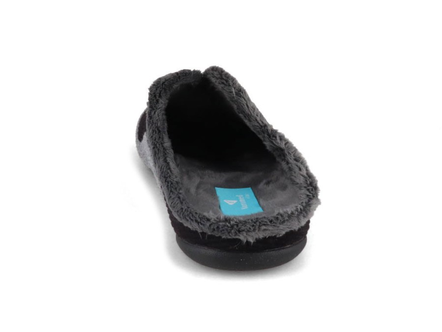 Men Varomed vital | Varomed Vital Men Corduroy Slippers 'Caspar', Black