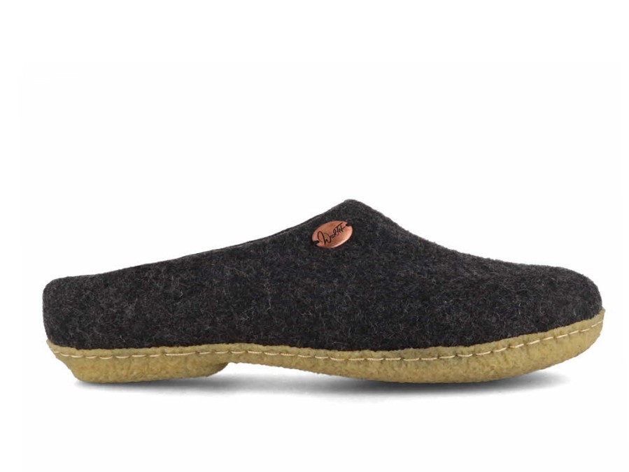 Men WoolFit | Woolfit® 'Classic' Handfelted Slippers With Rubber Sole, Graphite