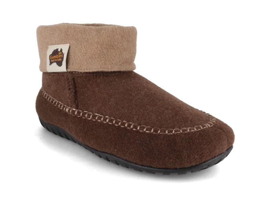 Women GUMBIES Australian Shoes | Gumbies Slipper Boots 'Thredbo', Chocolate-Cream