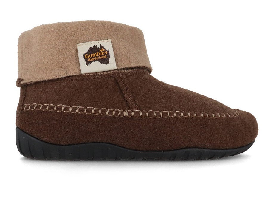 Women GUMBIES Australian Shoes | Gumbies Slipper Boots 'Thredbo', Chocolate-Cream