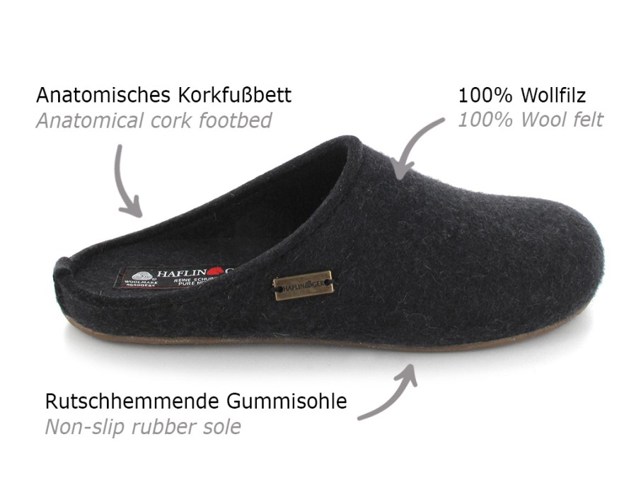 Arch Support Haflinger | Haflinger® Wool Felt Slipper | Everest Fundus, Graphite