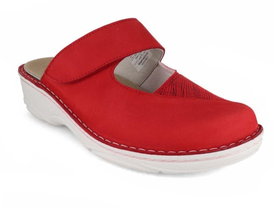 Women Berkemann | Berkemann Berkoflex Clog | Stretch Heliane, Chimney Red