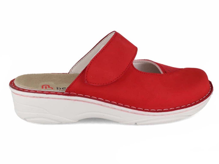 Women Berkemann | Berkemann Berkoflex Clog | Stretch Heliane, Chimney Red