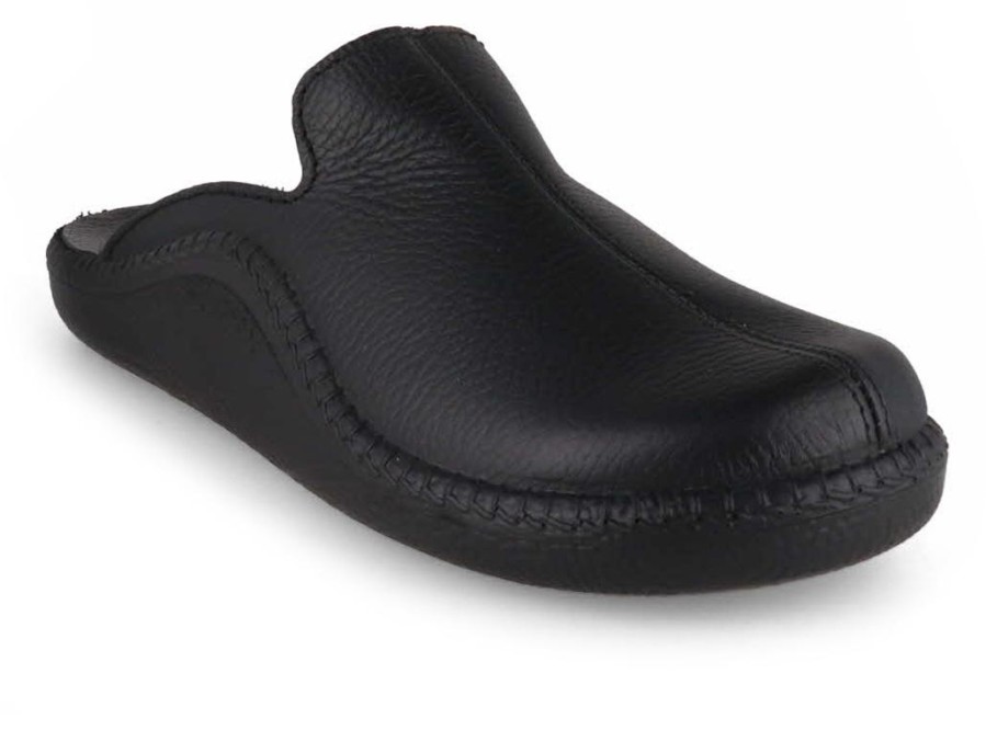 Men Westland by Josef Seibel | Josef Seibel Men Leather Slippers 'Westland Monaco , Black