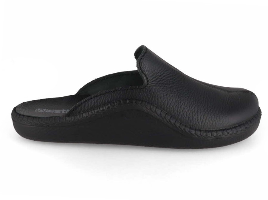 Men Westland by Josef Seibel | Josef Seibel Men Leather Slippers 'Westland Monaco , Black