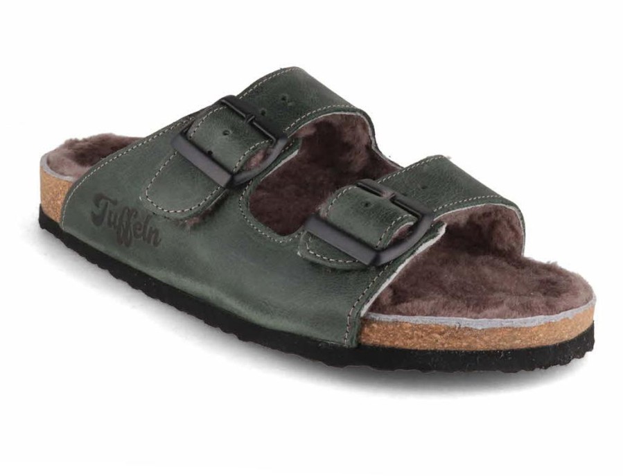 Women Tuffeln® | Tuffeln® Lambskin Sandals Comfortfuse , Dark Green