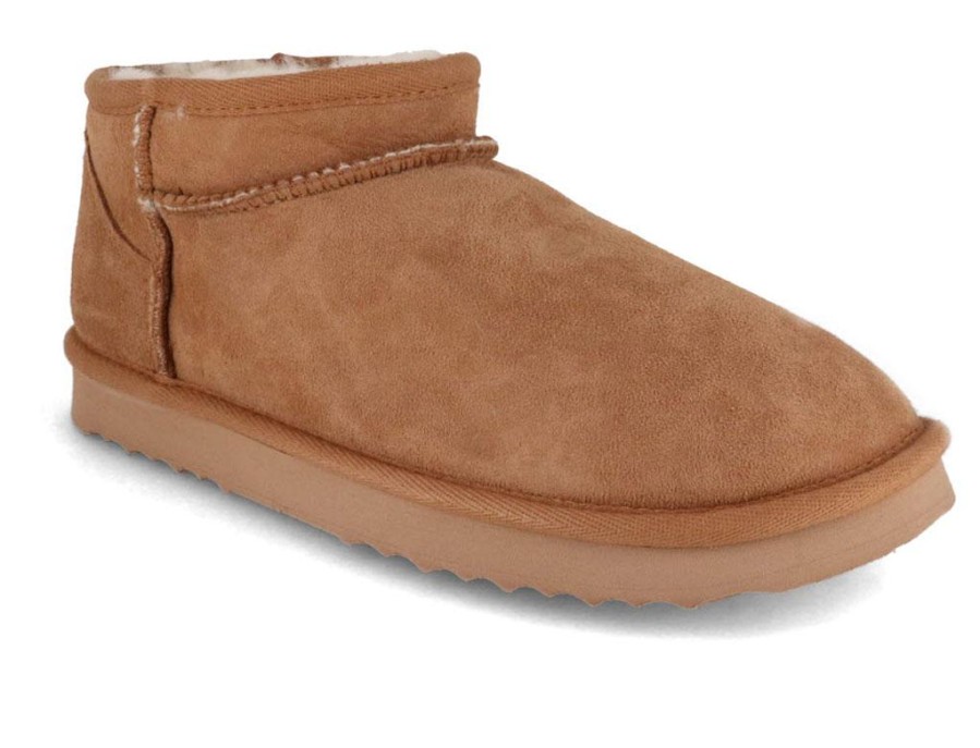 Women Thies | Thies Women'S Sheepskin Slipper Boots | Mega Shorty, Chestnut