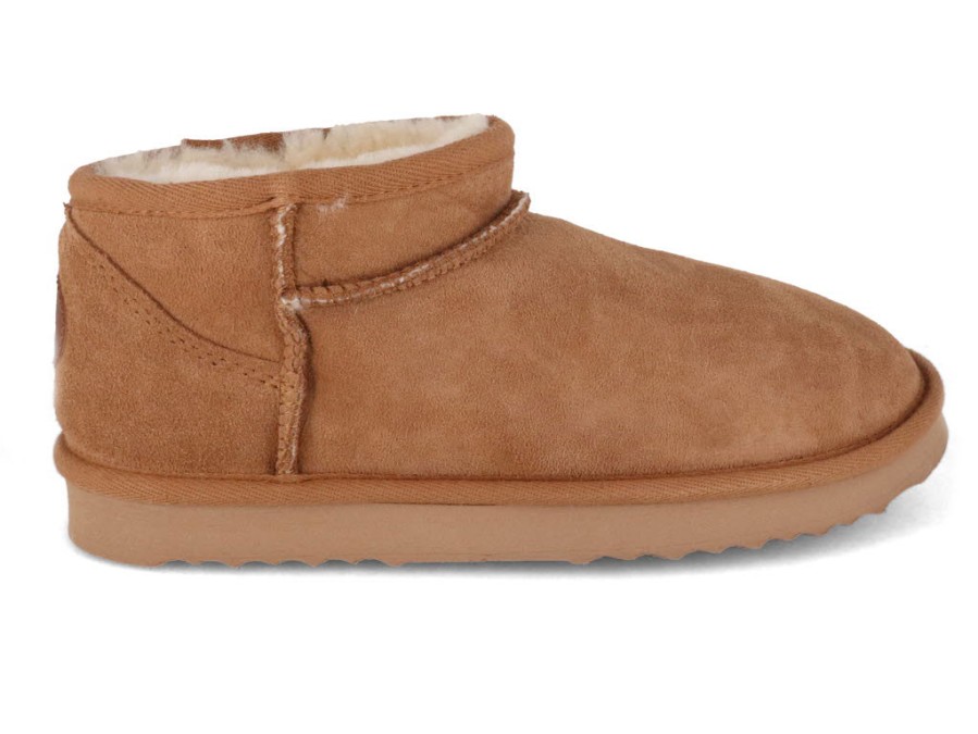 Women Thies | Thies Women'S Sheepskin Slipper Boots | Mega Shorty, Chestnut