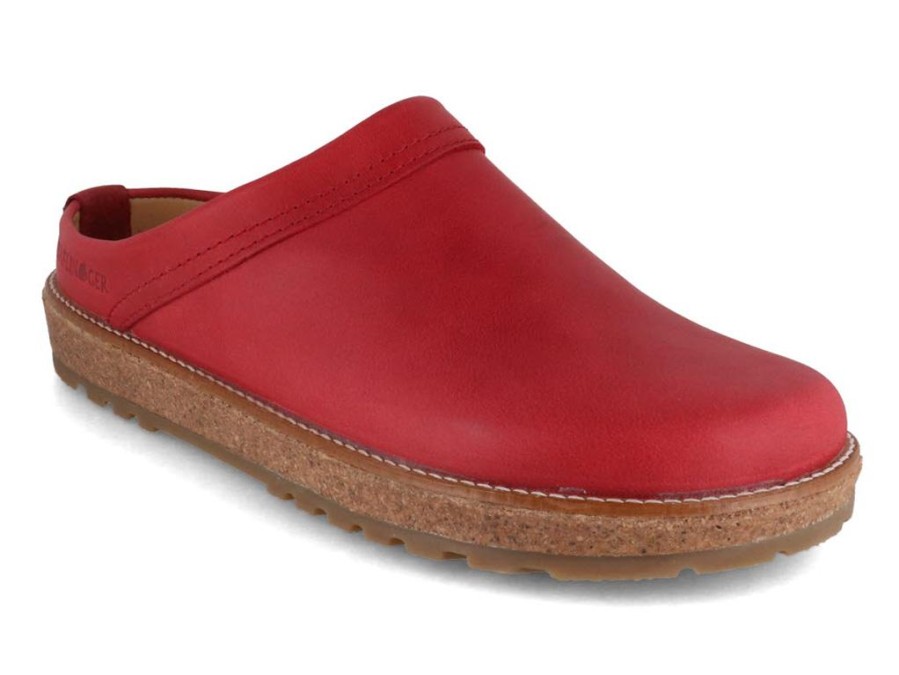 Women Haflinger | Haflinger Men Women Leather Clogs 'Travel Classic', Red