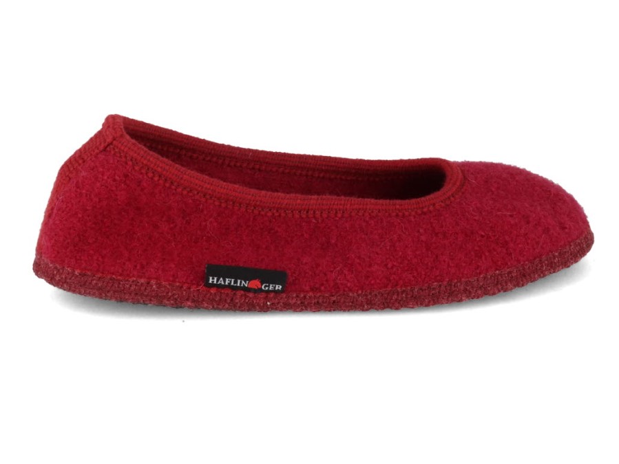 Women Haflinger | Haflinger Ballerina Slippers | Marina, Burgundy