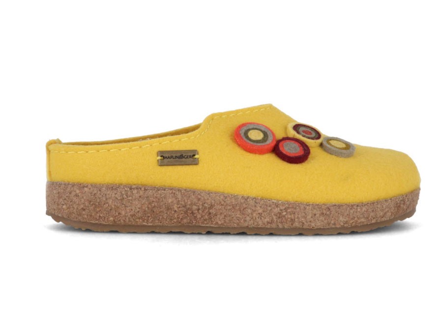 Arch Support Haflinger | Haflinger Women Felt Clogs 'Grizzly Kanon', Yellow