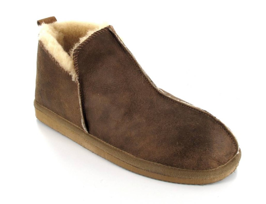 Girls Shepherd | Shepherd Men'S Sheepskin Slippers Anton, Antique Cognac