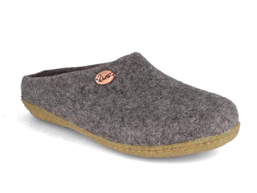 Men WoolFit | Woolfit® 'Classic' Handfelted Slippers With Rubber Sole, Light Gray