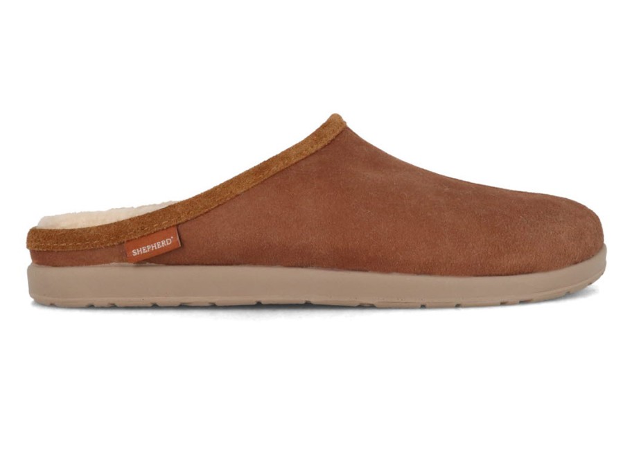 Men Shepherd | Shepherd Men Lambskin Slippers 'Ludvig', Antique Cognac