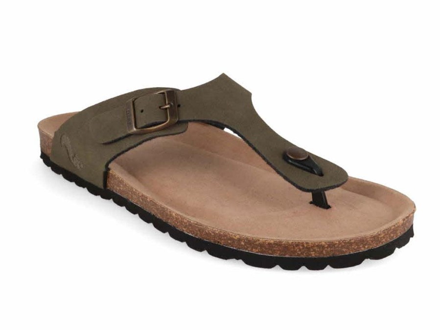 Men Thies | Thies Men Toe Separator Sandals 'Bodiee Soft', Kaki