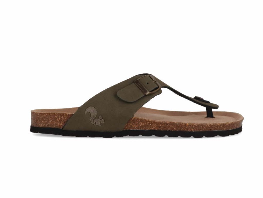 Men Thies | Thies Men Toe Separator Sandals 'Bodiee Soft', Kaki