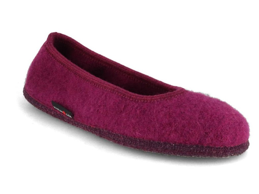 Women Haflinger | Haflinger Women Felt Ballerina 'Marina', Mulberry