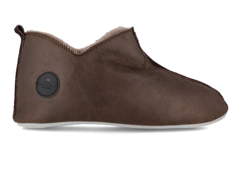 Girls Shepherd | Shepherd Men Lambskin Slipper Boots Henrik, Stone Oiled Antique