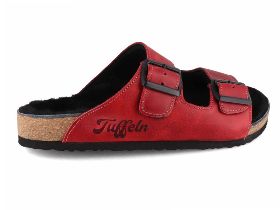 Women Tuffeln® | Tuffeln® Lambskin Sandals Comfortfuse , Red