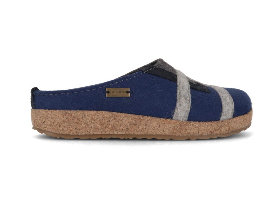 Haflinger Slippers Haflinger | Haflinger Women Felt Clogs 'Grizzly Lu', Blueberry