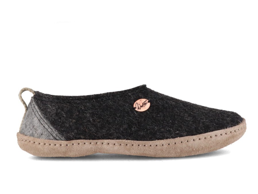 Women WoolFit | Woolfit® Highland | Unisex High Back Felt Slippers, Dark Grey