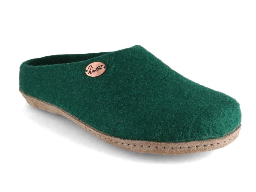 Women WoolFit | Woolfit® Handmade Felt Slippers | Classic, Dark Green