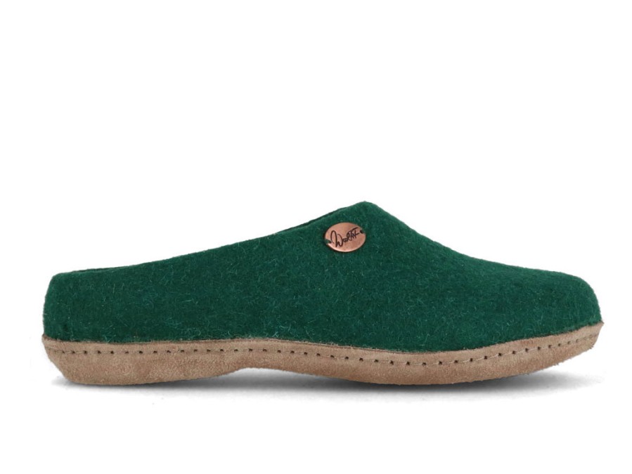 Women WoolFit | Woolfit® Handmade Felt Slippers | Classic, Dark Green