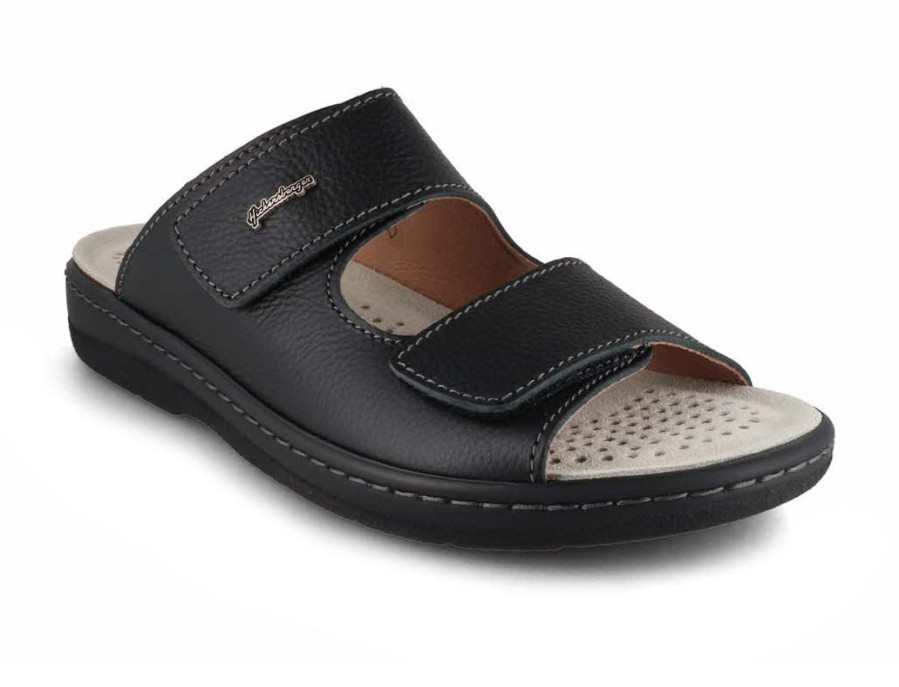 Men Hickersberger | Hickersberger Men Leather Sandals 'Vario', Black