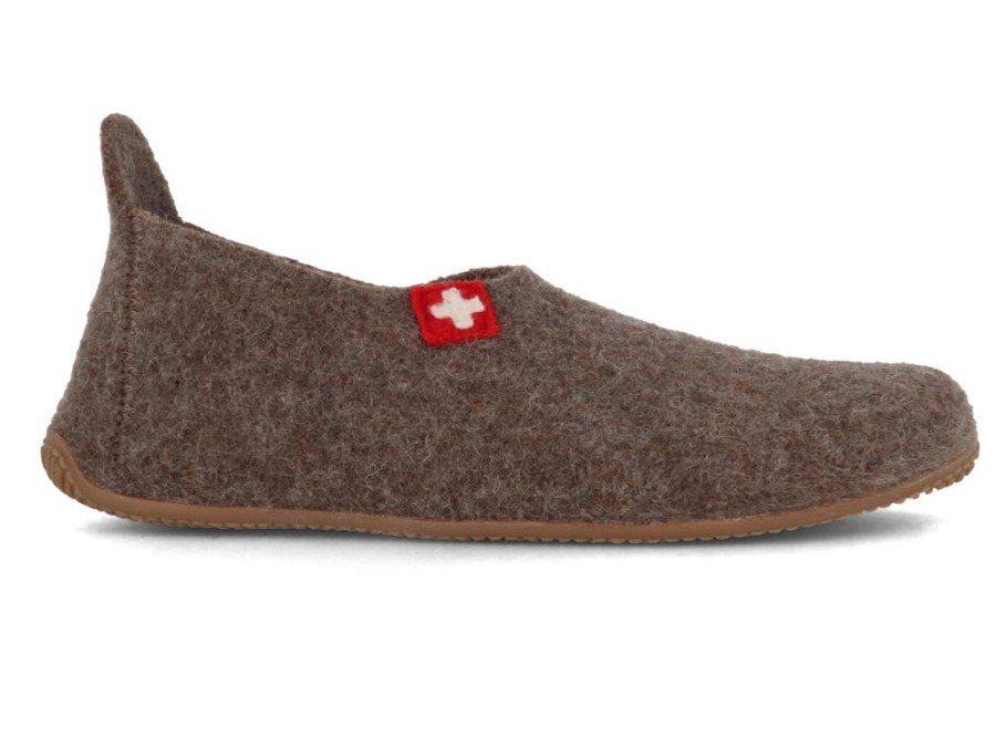 Men Living Kitzbuehel | Living Kitzbuhel Women Slippers 'Swiss Cross', Light Brown