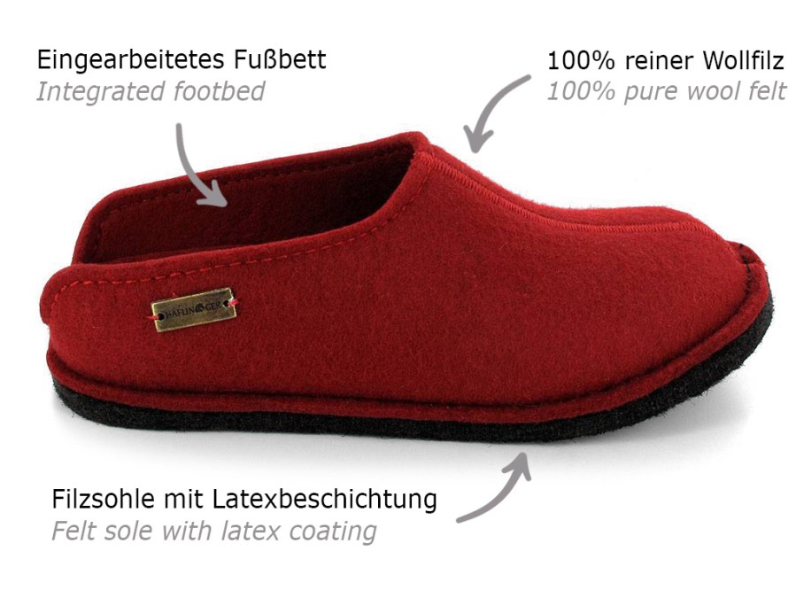 Women Haflinger | Haflinger® Felt House Shoe | Flair Smily, Ruby