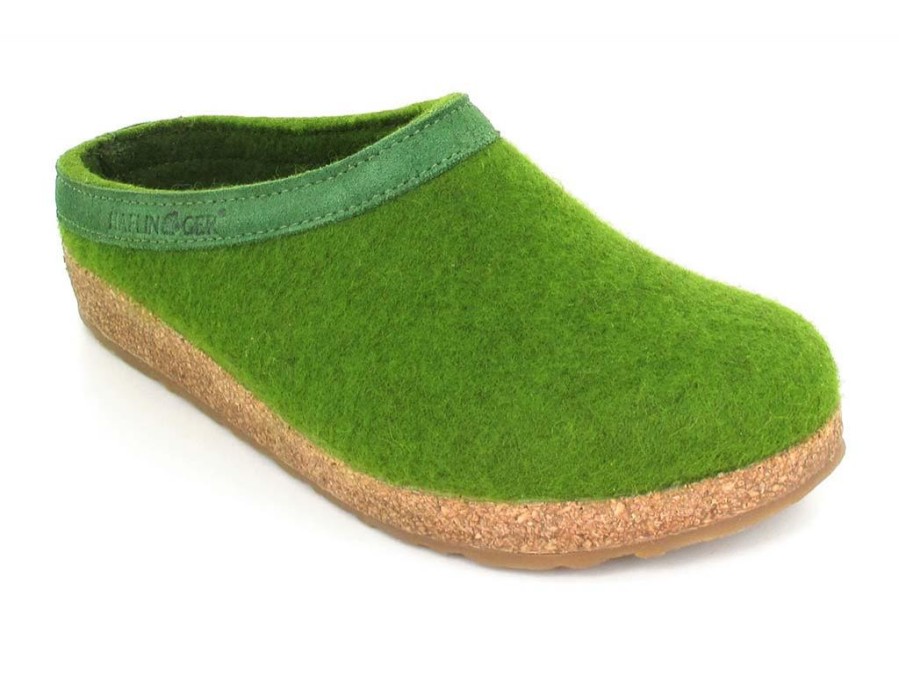 Haflinger Slippers Haflinger | Haflinger Clog | Grizzly Torben, Grass-Green