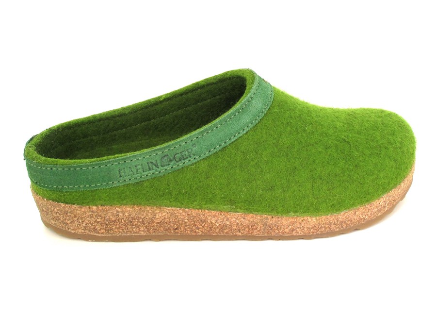 Haflinger Slippers Haflinger | Haflinger Clog | Grizzly Torben, Grass-Green