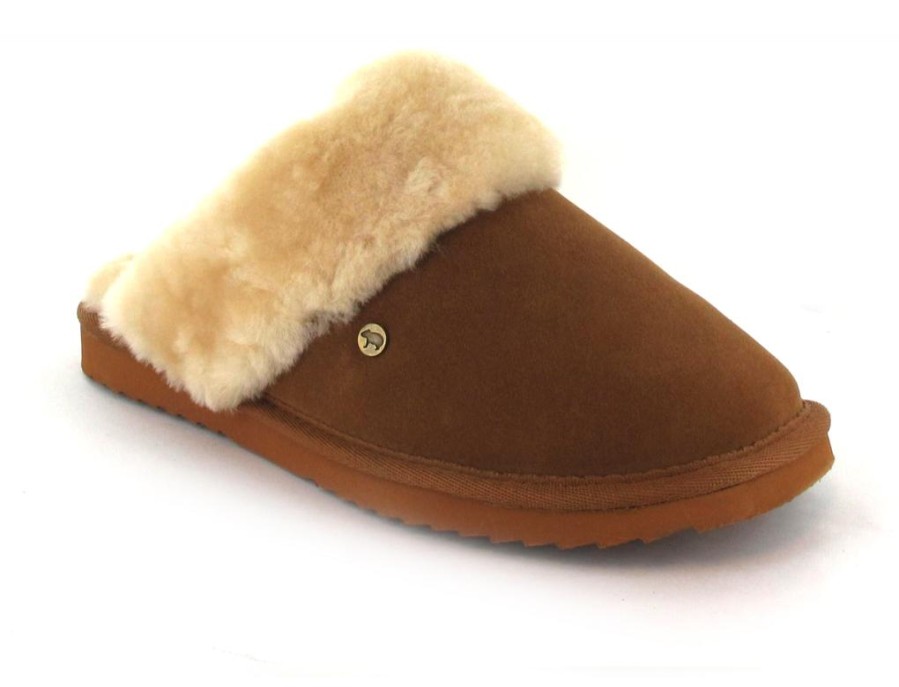 Women Warmbat | Warmbat Slipper | Flurry, Cognac