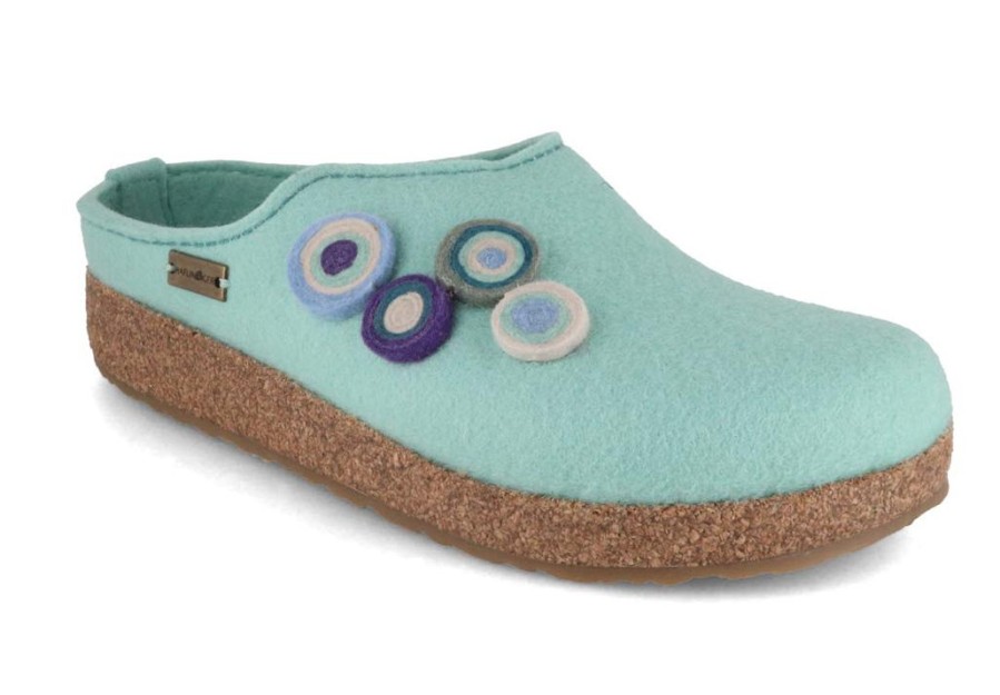 Haflinger Slippers Haflinger | Haflinger Women Felt Clogs 'Grizzly Kanon', Peppermint