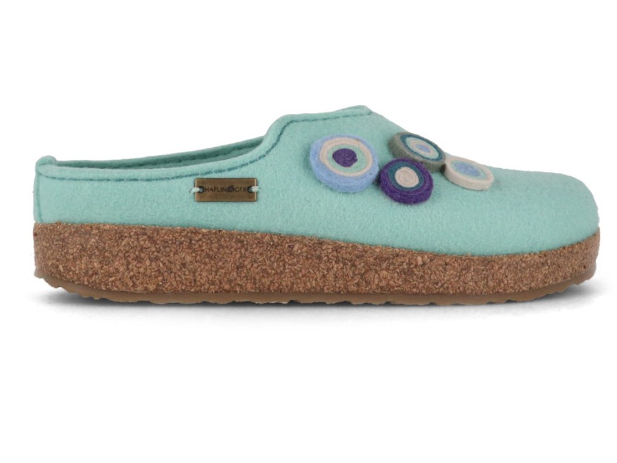 Haflinger Slippers Haflinger | Haflinger Women Felt Clogs 'Grizzly Kanon', Peppermint