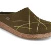 Haflinger Slippers Haflinger | Haflinger Women Felt Clogs 'Grizzly Mikado', Olive