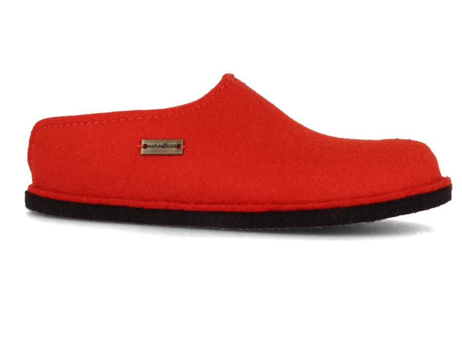 Haflinger Slippers Haflinger | Haflinger Women Felt Slippers 'Flair Smily', Orange