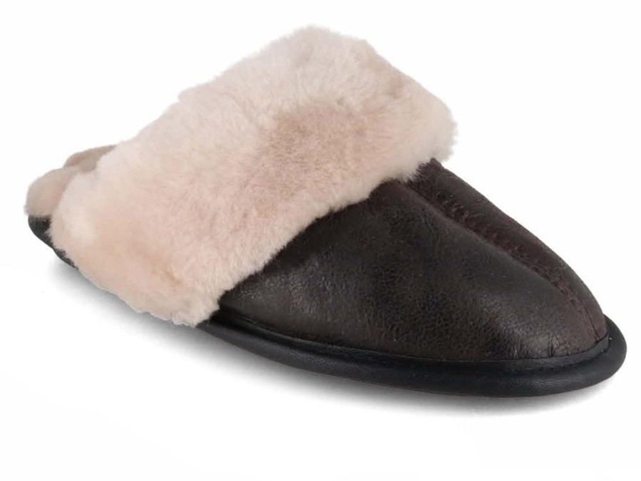 Women Lammbock® Shearling Slippers | Lammbock® Women'S Shearling Slippers 'Lambert', Dark Brown