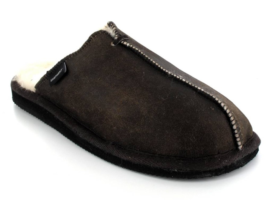 Girls Shepherd | Shepherd Men'S Sheepskin Slippers Hugo, Oiled Antique