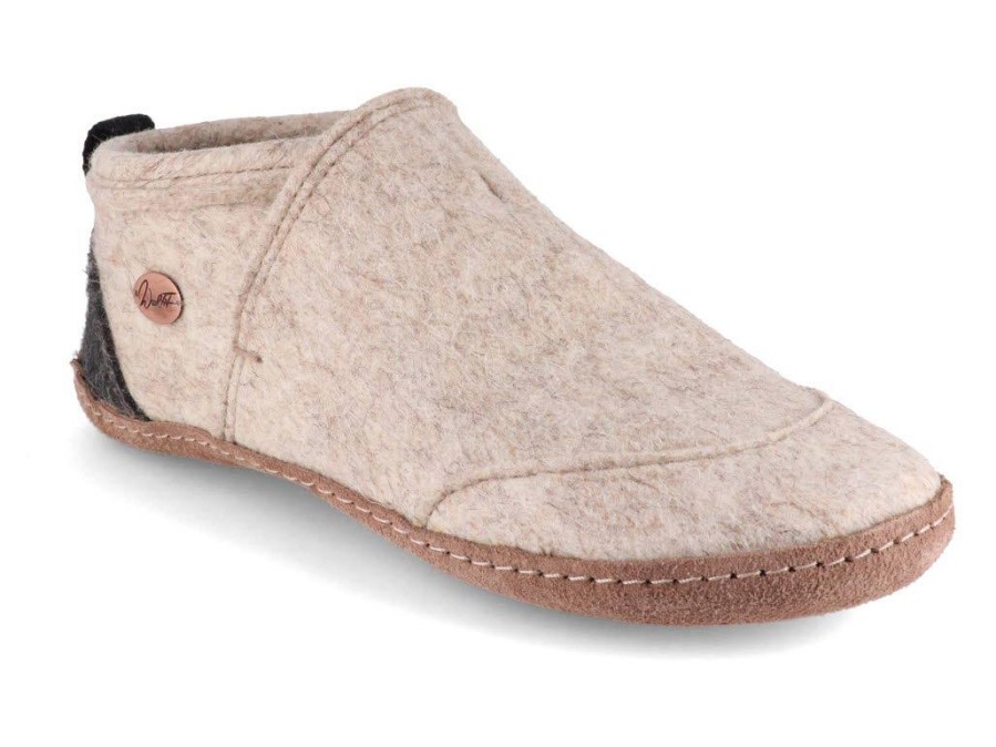 Women WoolFit | Woolfit® Ankle High Felt Slippers | Taiga, Beige