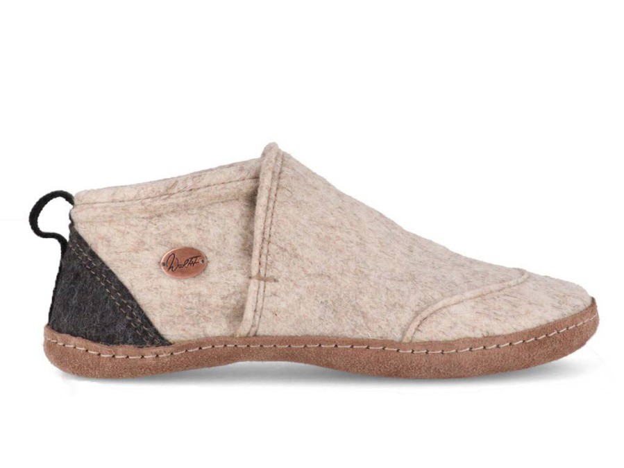 Women WoolFit | Woolfit® Ankle High Felt Slippers | Taiga, Beige