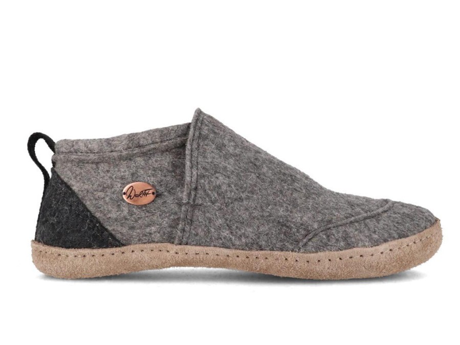 Women WoolFit | Woolfit® Ankle High Felt Slippers | Taiga, Light Gray